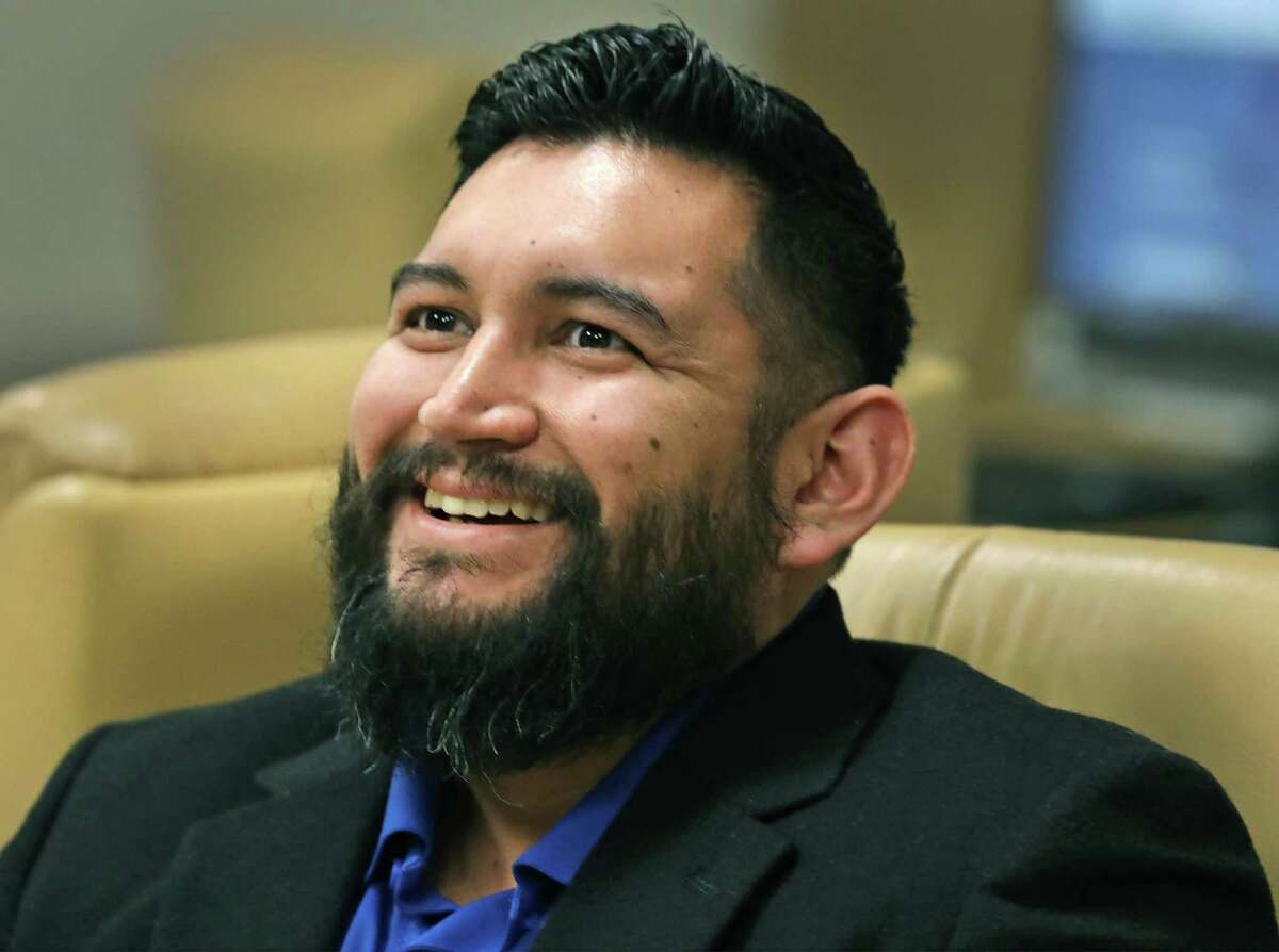 Alamo Colleges worker Luis Rodriguez has received a raise to increase his pay up to $15 an hour, on Monday, March 25, 2019.