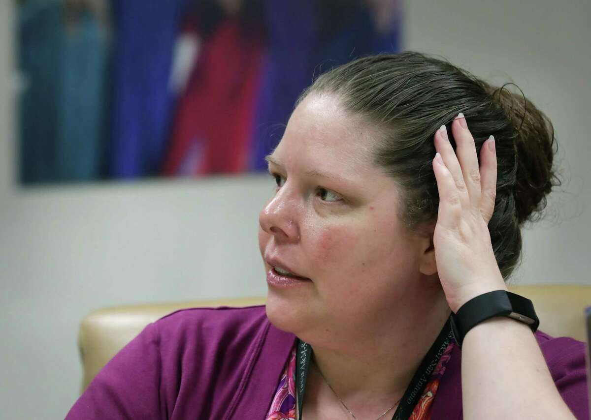Alamo Colleges worker Jennifer Wilgen says that with her $1.36-an-hour raise, she’s more inclined to stay at her present position, although the job market is booming.
