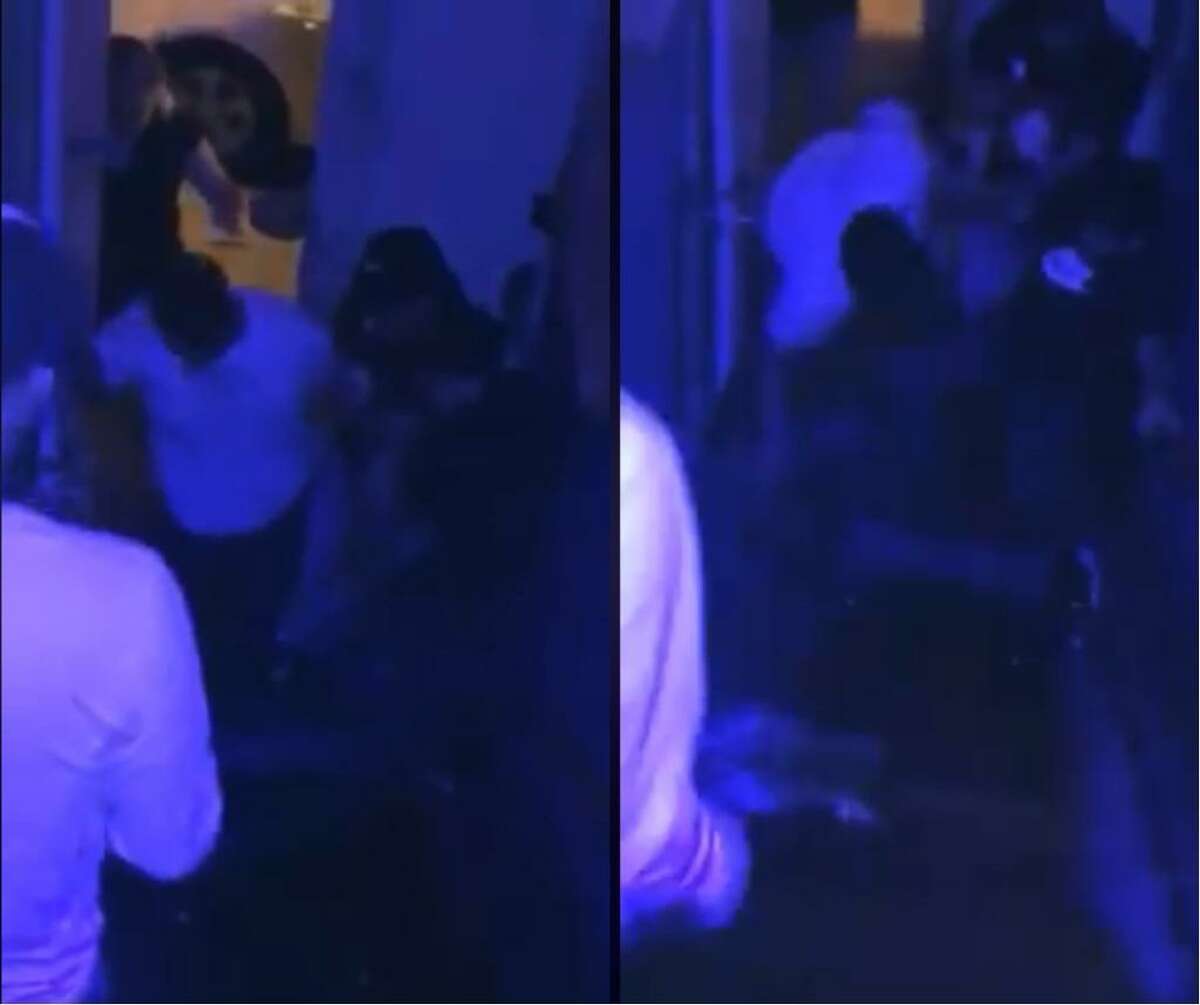 Pictured are screenshots of the video that shows the alleged attack on a local club bouncer because he denied access to two people who did not want to pay the $10 cover.