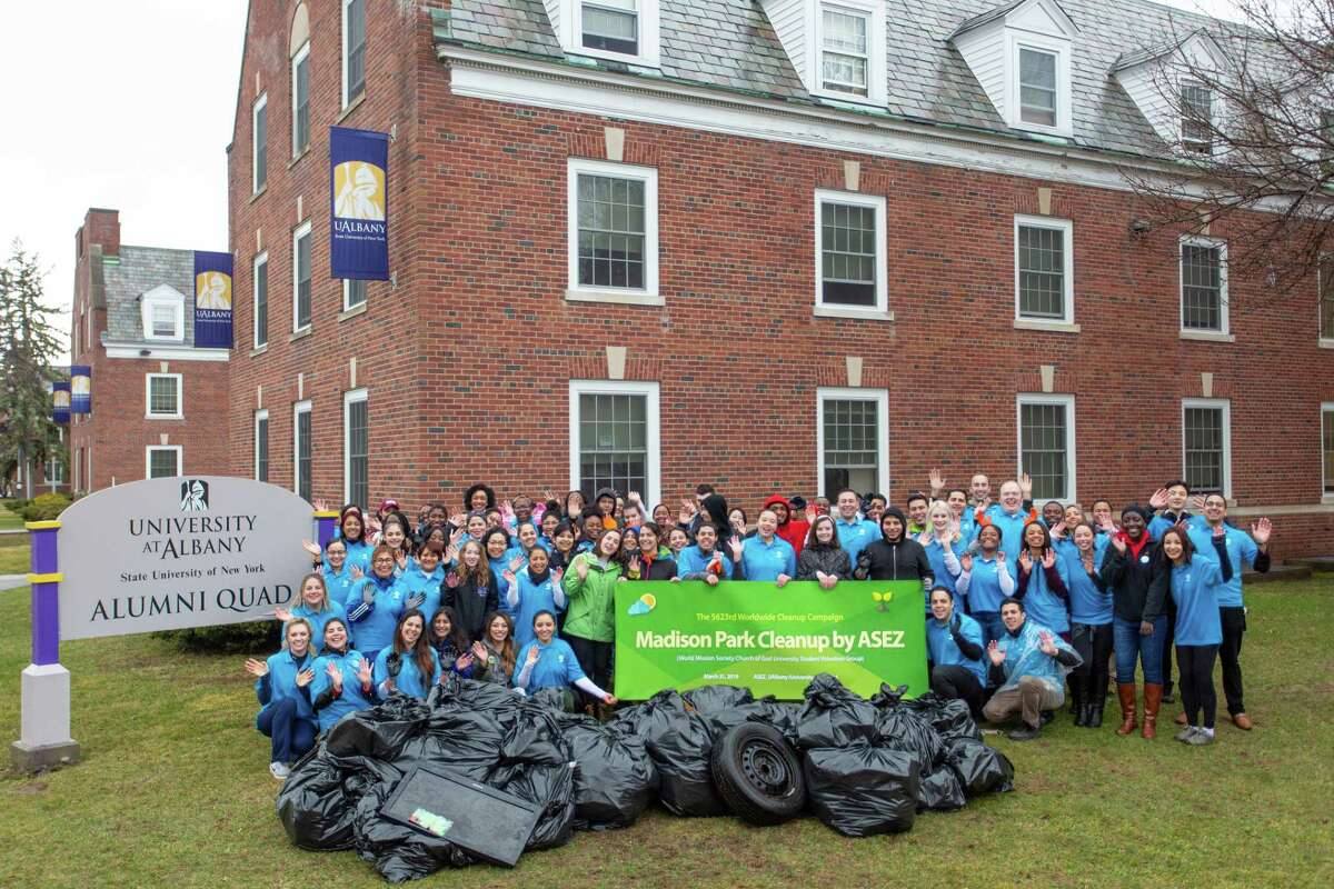 On March 31 about 80 ASEZ (Save the Earth from A to Z) volunteers cleaned and spruced up Ontario St, Hamilton St, Hudson Ave, Quail St, & Western Ave. (Photo provided)