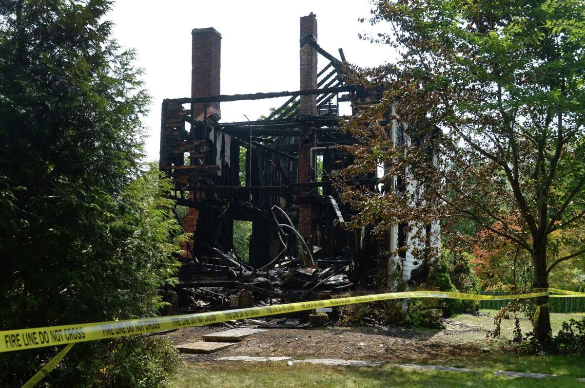The Locust Road home that was destroyed early Friday morning, August 10, 2018, after a fire broke out overnight in Greenwich, Conn.