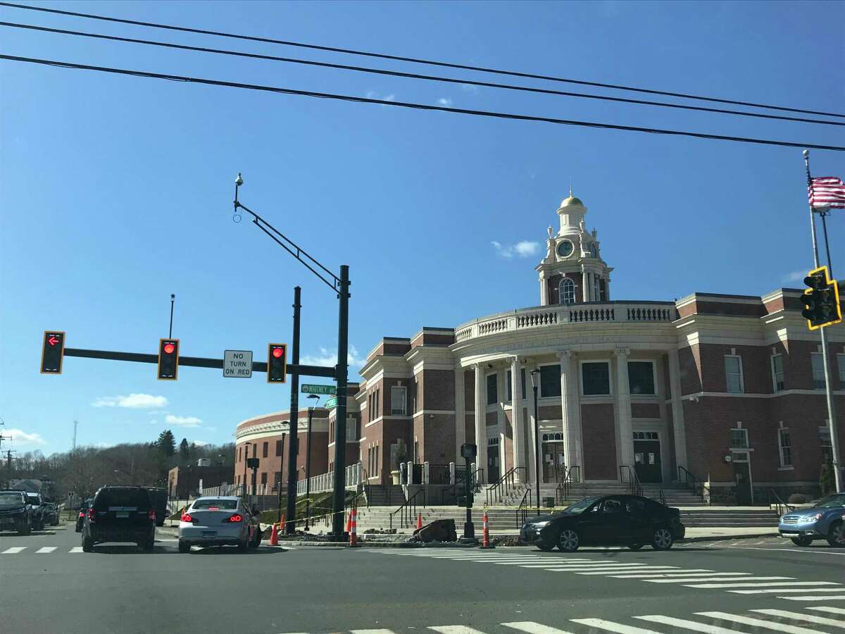 Hamden Memorial Town Hall at the intersection of Dixwell and Whitney Avenues Monday April 1, 2019