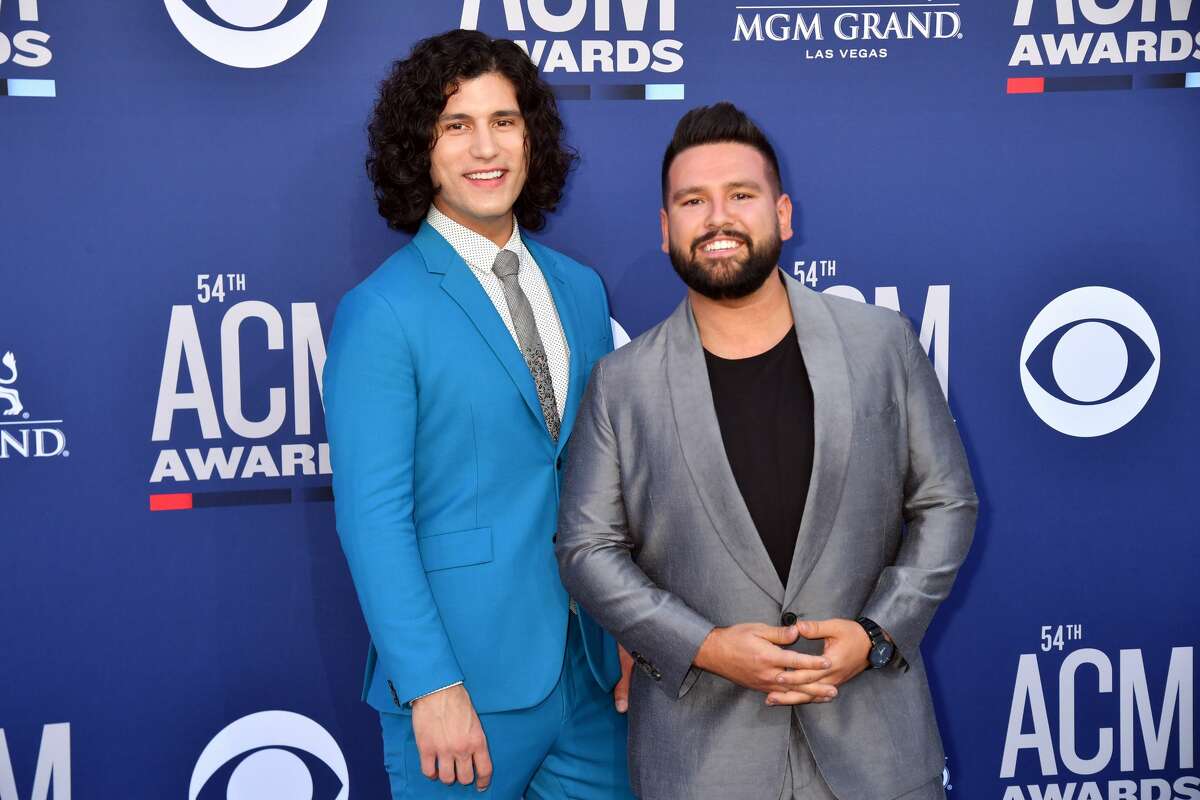 LAS VEGAS, NEVADA - APRIL 07: (L-R) Dan Smyers and Shay Mooney of Dan + Shay attend the 54th Academy Of Country Music Awards at MGM Grand Hotel & Casino on April 07, 2019 in Las Vegas, Nevada. (Photo by Jeff Kravitz/FilmMagic)