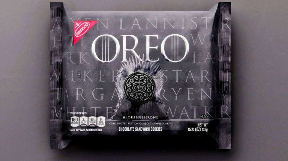 The packaging for 'Game of Thrones' Oreos