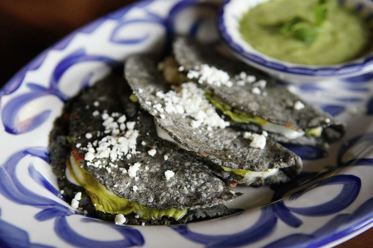 Quesadillas with Oaxaca cheese, mushrooms and squash blossoms at Killen's TMX