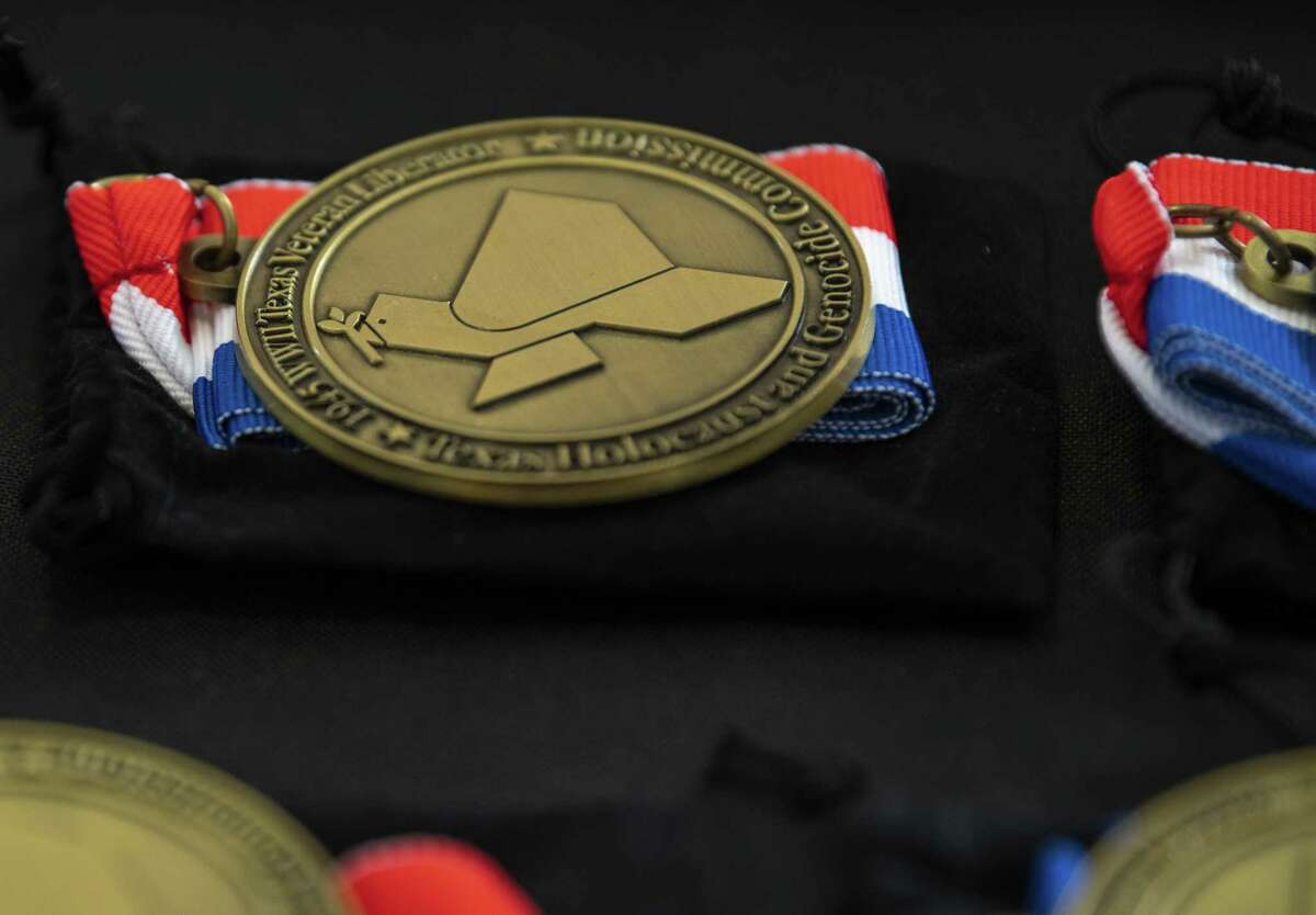 The “Texas Liberator Medal” is presented to World War II veterans from Texas who helped liberate the Dachau, Ebensee and Mauthausen concentration camps. It was presented Monday to Gerd Miller of San Antonio by the Texas Holocaust and Genocide Commission at a ceremony at the Holocaust Memorial in San Antonio.