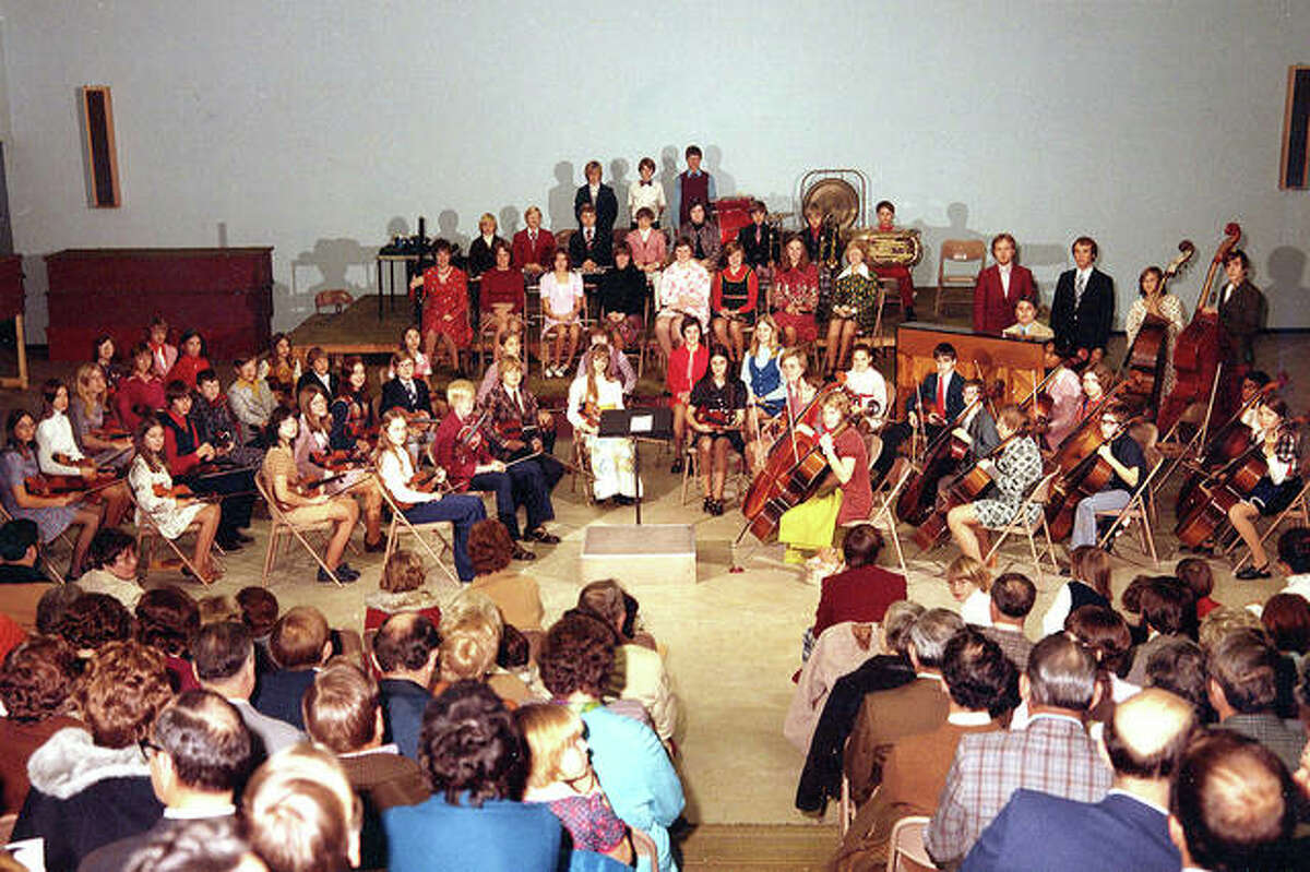 The Alton Youth Symphony performs a concert in the 1990s at Alton Little Theater.