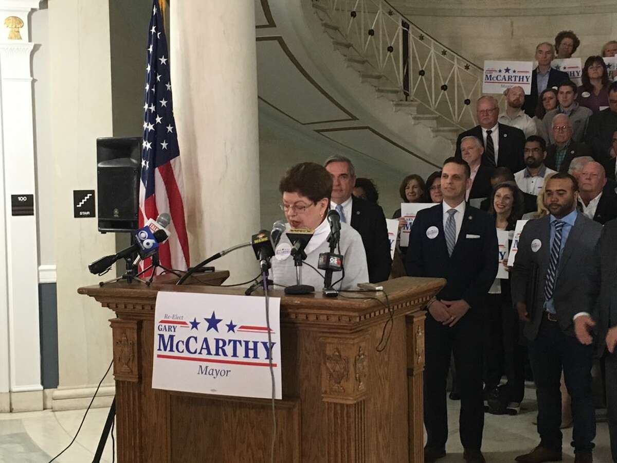 Former Schenectady City Council President Margaret "Peggy" King endorses Gary McCarthy's bid for a third-consecutive term as the city's mayor.