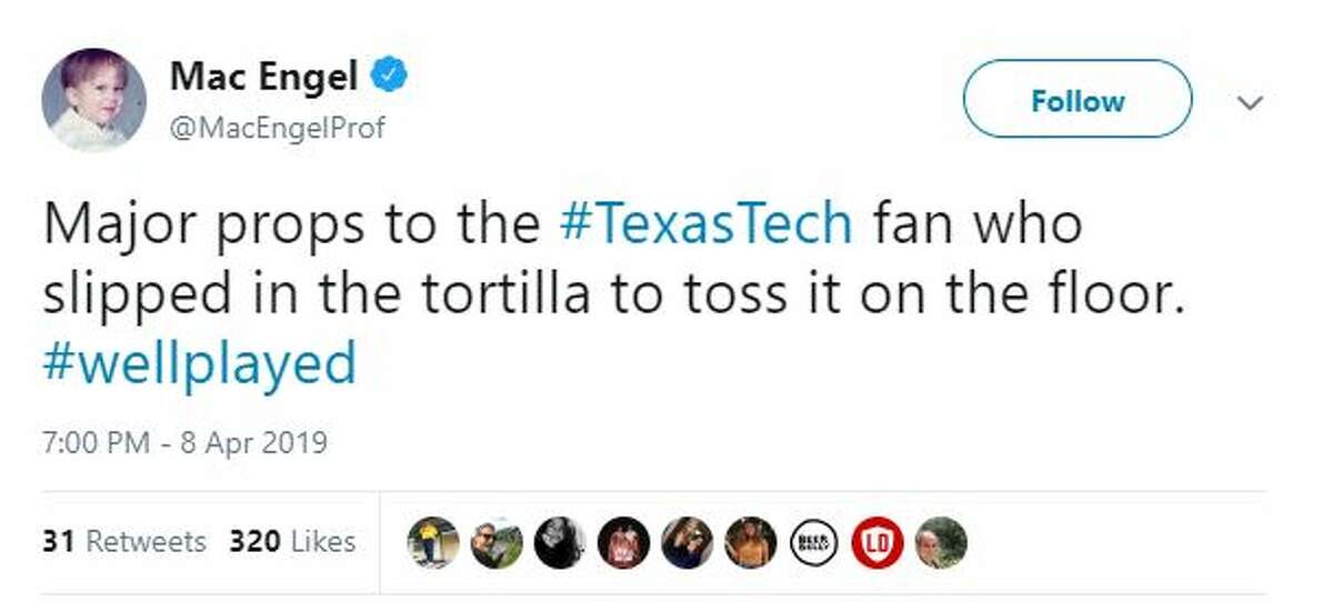 Twitter confused, proud after Texas Tech fan throws tortilla onto court