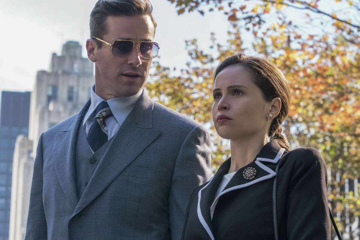 Ruth Bader Ginsburg (Felicity Jones) and husband Marty (Armie Hammer) take on the IRS in “On the Basis of Sex.”