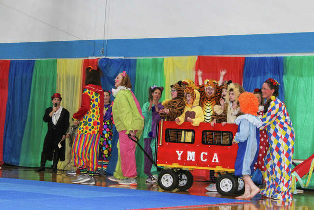 Four- and five-year-old students perform in the 54th annual YMCA Preschool Circus April 5. The preschoolers perform dressed as a circus character of their choosing while the teachers and parents dressed as clowns.