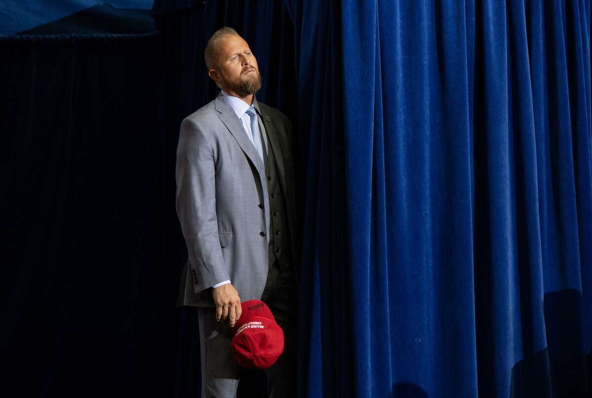 Brad Parscale, campaign manager for US President Donald Trump's 2020 reelection campaign, attends a campaign rally at the Toyota Center in Houston, Texas, on October 22, 2018. (Photo by SAUL LOEB / AFP)SAUL LOEB/AFP/Getty Images