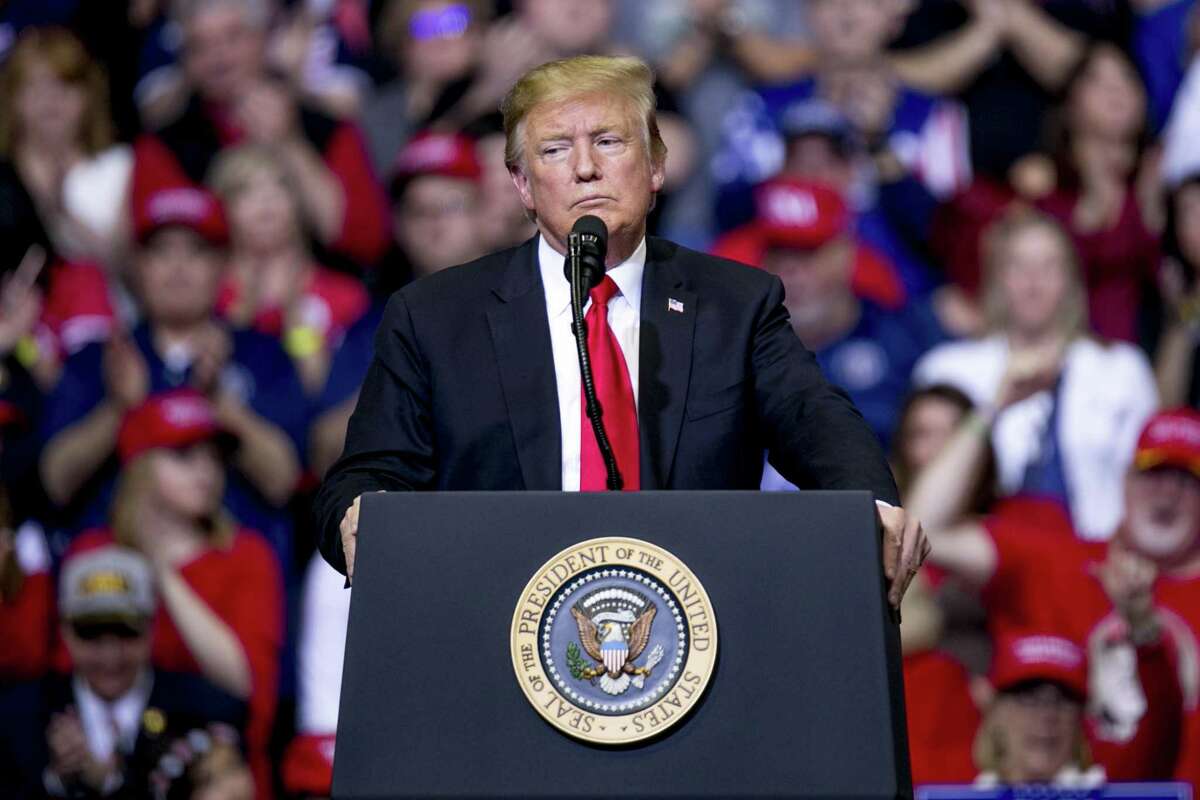 U.S. President Donald Trump at a rally in Grand Rapids, Michigan last month. Trump is set to come to Houston Wednesday, where he is expected to sign executive orders aimed at speeding pipeline construction. NEXT: See major pipeline projects in Texas. 