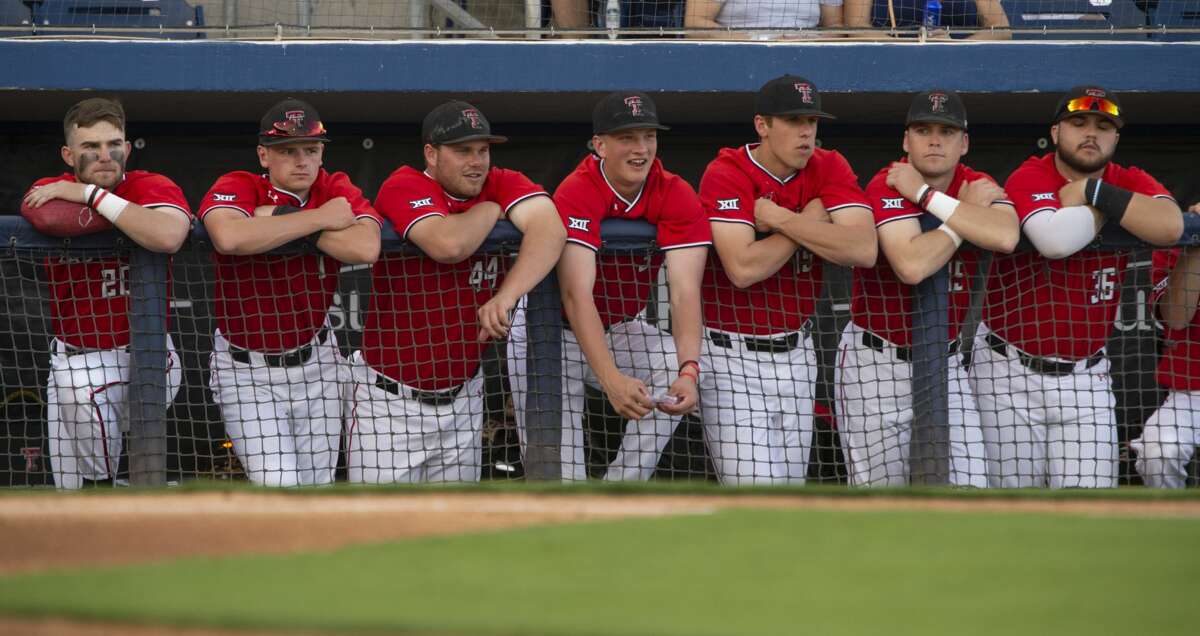 Texas Tech players watch from the dugout 04/09/19 as they take on New Mexico State at Security Bank Ballpark. Tim Fischer/Reporter-Telegram