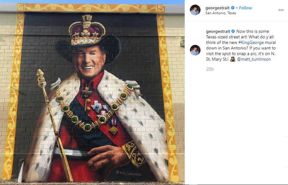 George Strait seems pretty pleased by new San Antonio mural of him