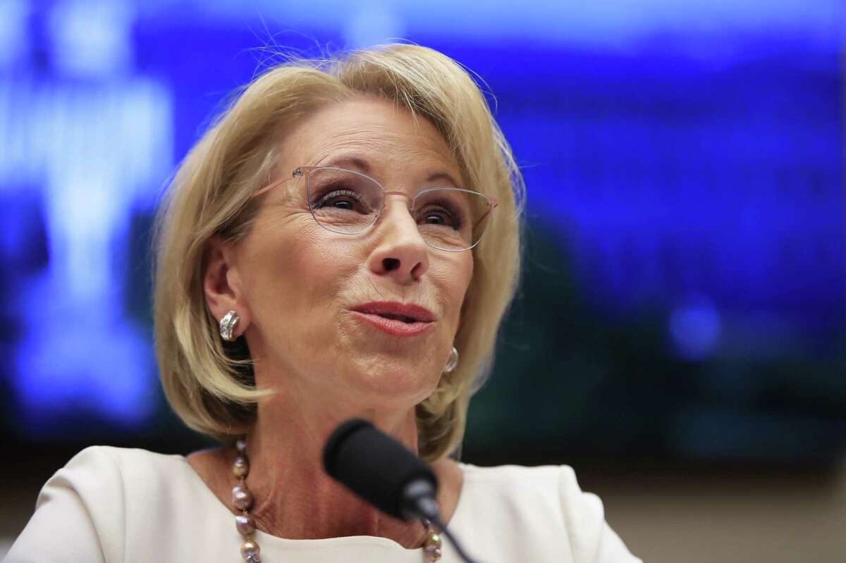 Education Secretary Betsy DeVos testifies before the House Education and Labor Committee on Capitol Hill in Washington, D.C., on Wednesday at a hearing examining the policies and priorities of the Department of Education.