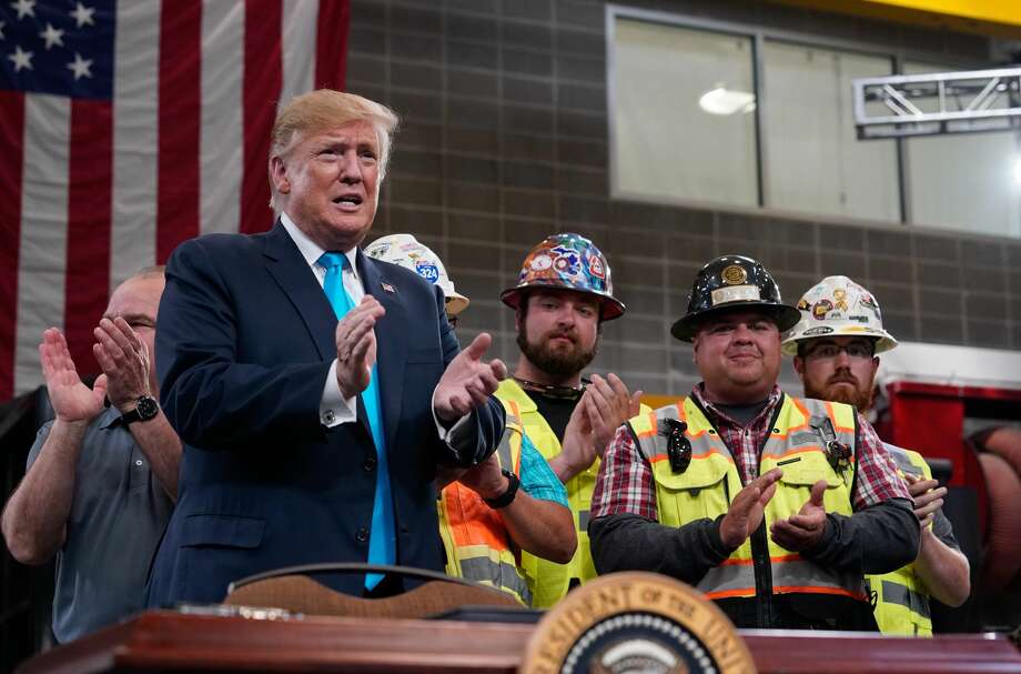 Residents line up to wait for Trump's arrival in Crosby Houston Chronicle