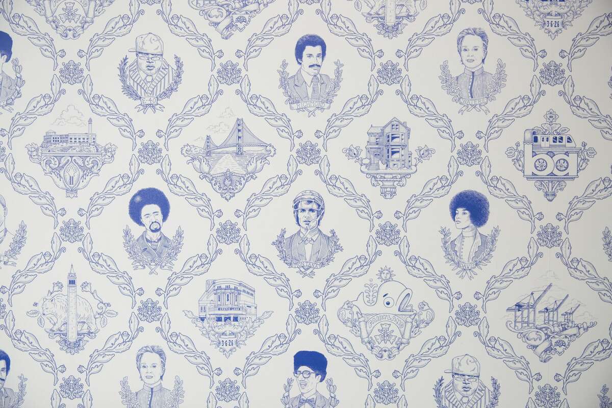 The wallpaper was drawn by artist Matt Ritchie, who worked with comedy troupe Lonely Island to create a very Bay Area wall covering. Ritchie said he's constantly tagged on Instagram in photos of the wall, since Fiorella opened.
