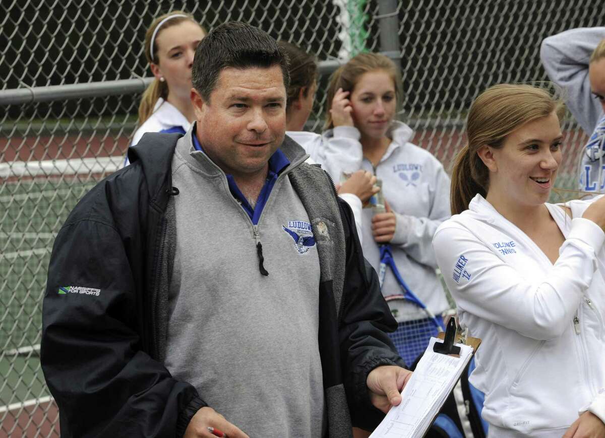 Fairfield Ludlowe girls tennis coach John Reisert picked up his 350th career win on April 4 when the Falcons beat Stamford 7-0.