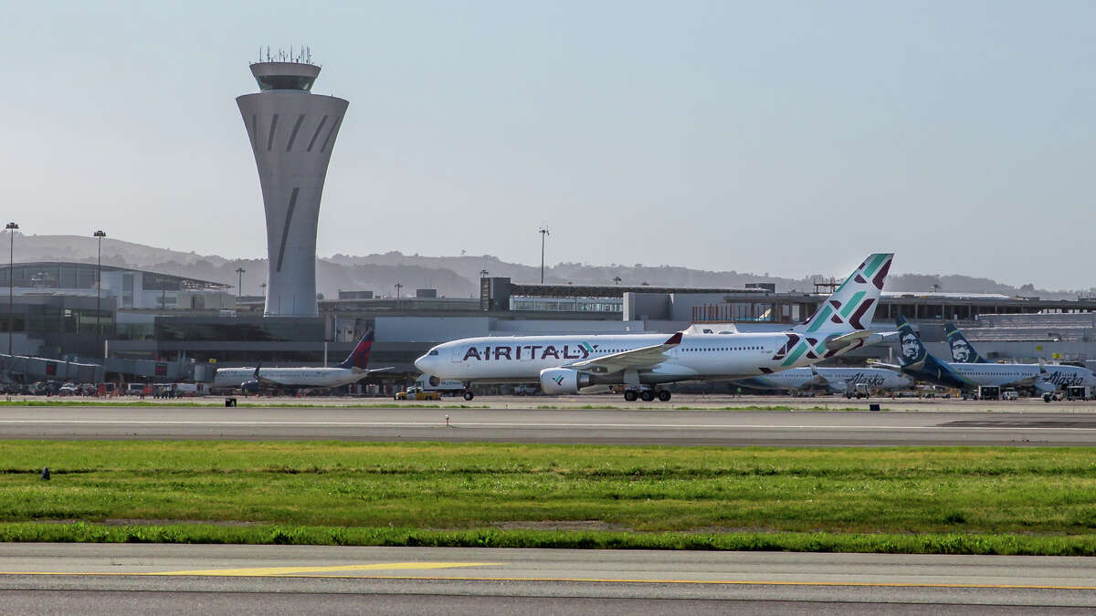 A hole in a runway at San Francisco International Airport caused flight delays on April 11, 2019.