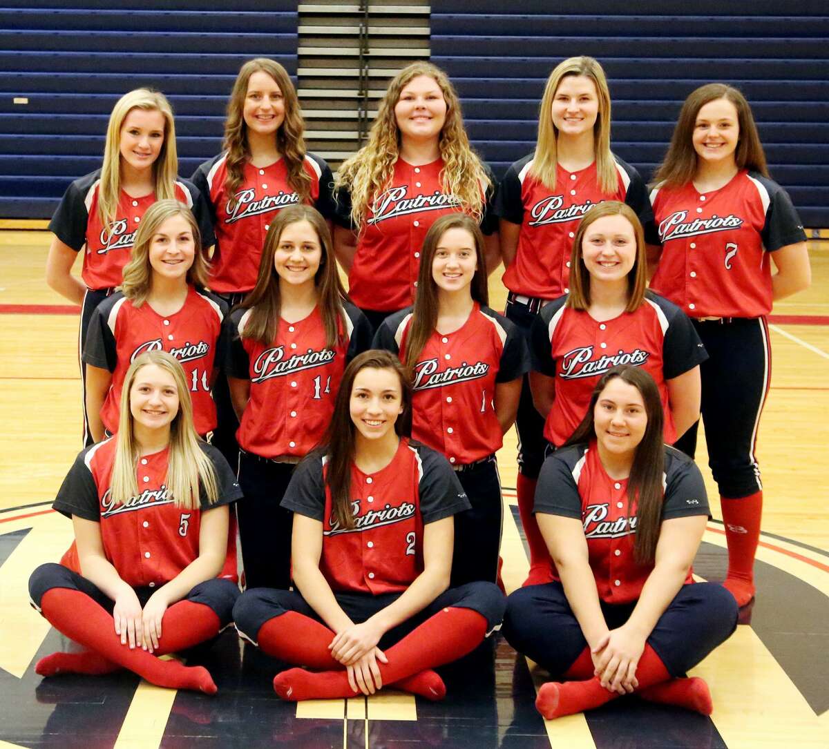 Members of the Unionville-Sebewaing Area varsity softball team are (front row from left) Nichole Schember, Rylee Zimmer and Delanie Pavlichek (middle row) Grace Williamson, Macy Reinhardt, Maci Montgomery and Brynn Polega (back row) Bailey Sy, Chelsea Bolzman, Carissa Dinsmoore, Danielle Harper and Laci Harris. USA Softball  1 Maci Montgomery 2 Rylee Zimmer 3 Chelsea Bolzman 4 Danielle Harper 5 Nichole Schember 6 Bailey Sy 7 Laci Harris 9 Delanie Pavlichek  10 Grace Williamson 13 Carissa Dinsmoore 14 Macy Reinhardt 22 Brynn Polega  Coach  Isaiah Gainforth  Schedule April 12 vs. Brown City  April 18 at Sanford Meridian  April 20 Beaverton Inivitational  April 25 at Caro* April 29 vs. Harbor Beach  May 2 at Cass City  May 4 Coleman Tournament  May 6 at Marlette  May 8 vs. EPBP* May 10 vs. Garber  May 13 vs. Reese* May 17 at Vassar  May 18 Swan Valley Invitational  May 20 vs. Sandusky  May 23 vs. Bad Axe* *League Game 