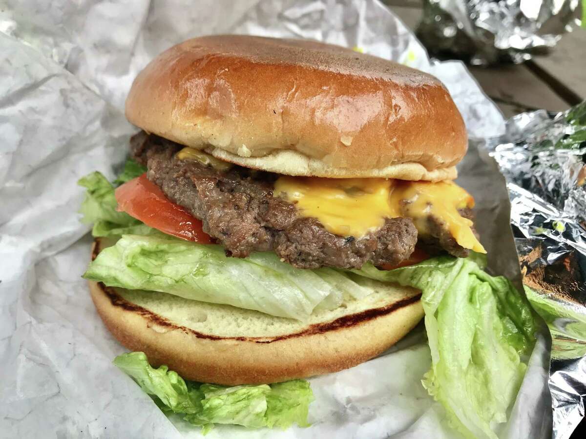 Burns Burger with American cheese at Burns Burger Shack