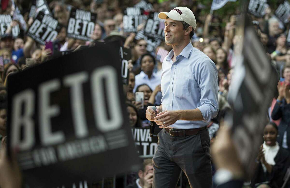 Democratic presidential hopeful Beto O'Rourke speaks to a crowd of supporters on the campus of Texas Southern University on Saturday, March 30, 2019, in Houston. The stop in Houston is part of a 3-city "official" campaign kickoff as he runs for president.