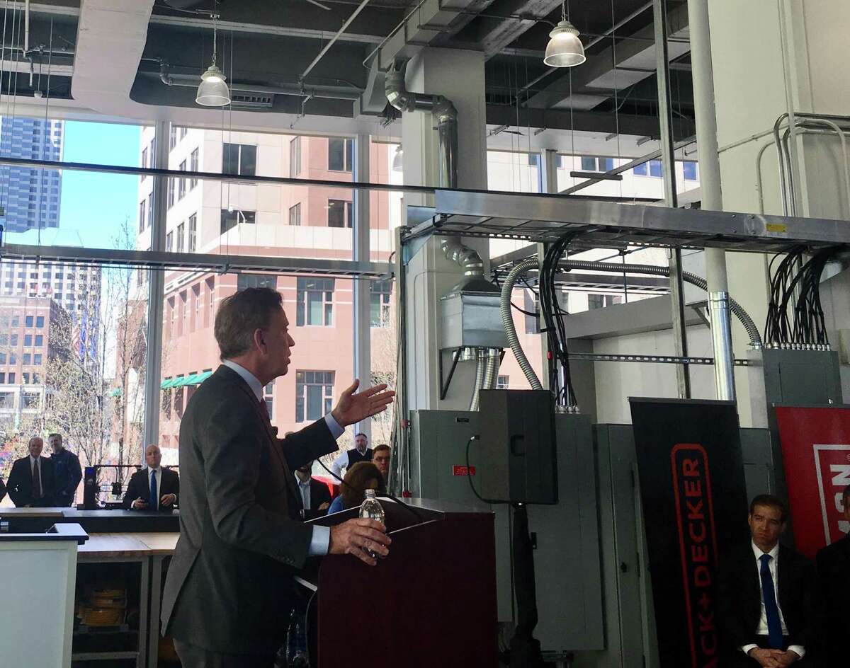 Gov. Ned Lamont hailed the new Stanley Black & Decker Manufactory 4.0 center in downtown Hartford, where engineers will work with factory managers from around the world on advanced analytics and workflow design. The location had its grand opening Thursday, April 11, 2019.