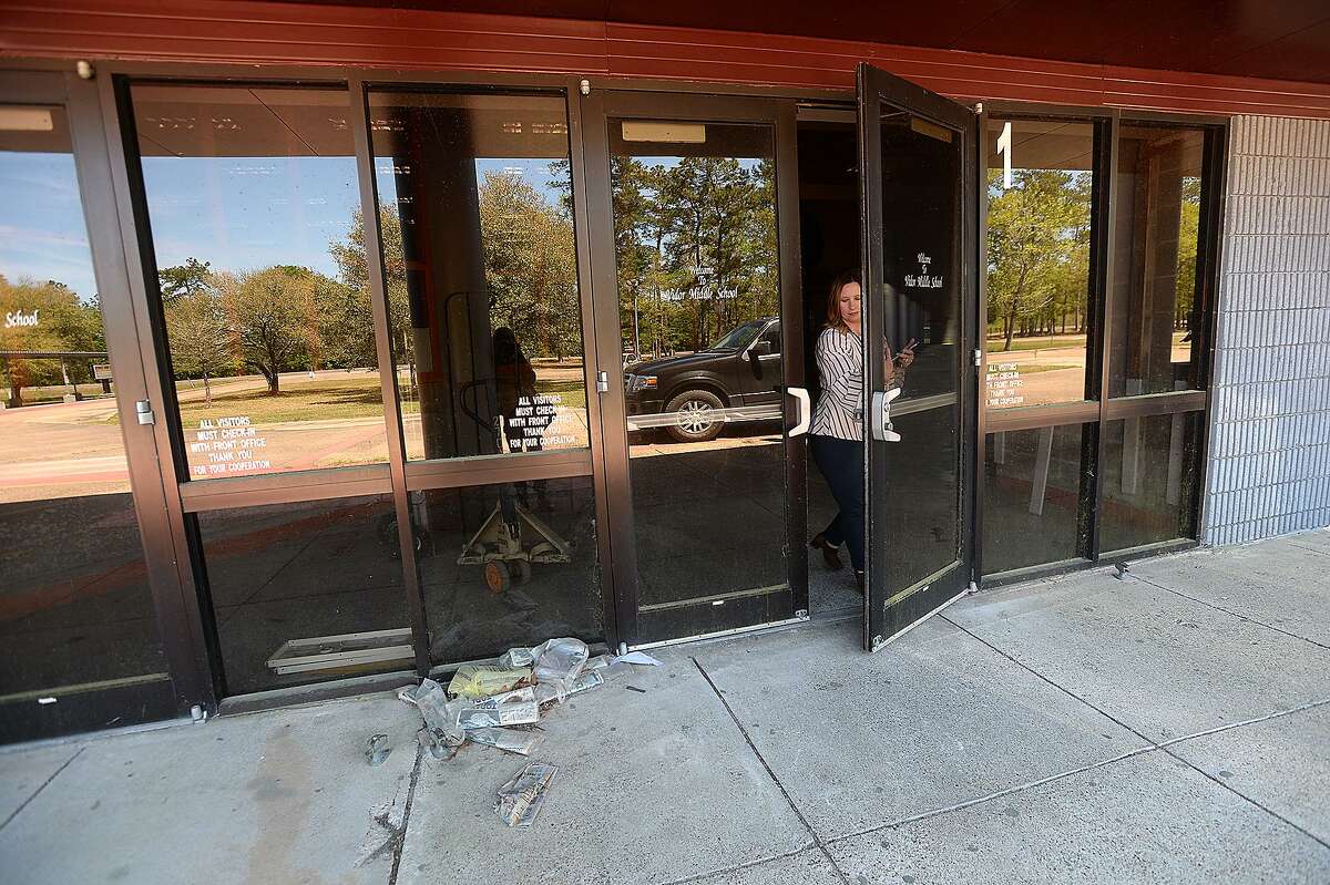 Vidor MIddle School remains closed after being gutted following flood damage from Tropical Storm Harvey nearly two years ago. Principal Kerri Pierce says the district still is awaiting word from FEMA about funds to either repair or rebuild the school. Photo taken Wednesday, March 27, 2019 Kim Brent/The Enterprise