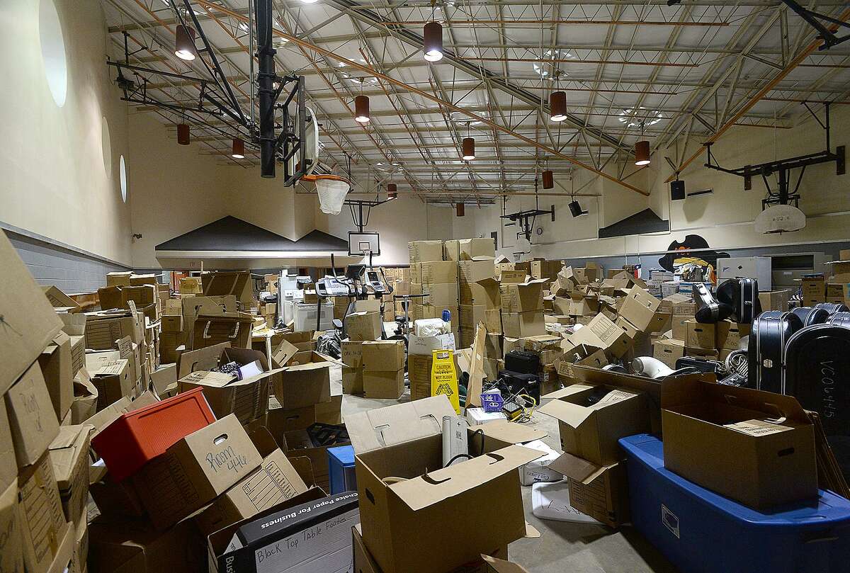 Vidor MIddle School remains closed after being gutted following flood damage from Tropical Storm Harvey nearly two years ago. Principal Kerri Pierce says the district still is awaiting word from FEMA about funds to either repair or rebuild the school. Photo taken Wednesday, March 27, 2019 Kim Brent/The Enterprise