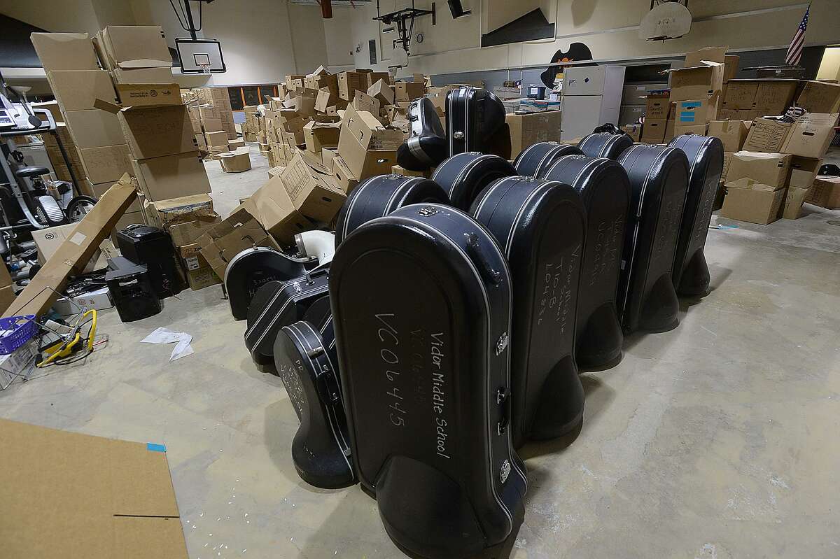 Vidor MIddle School remains closed after being gutted following flood damage from Tropical Storm Harvey nearly two years ago. Principal Kerri Pierce says the district still is awaiting word from FEMA about funds to either repair or rebuild the school. Photo taken Wednesday, March 27, 2019 Kim Brent/The Enterprise