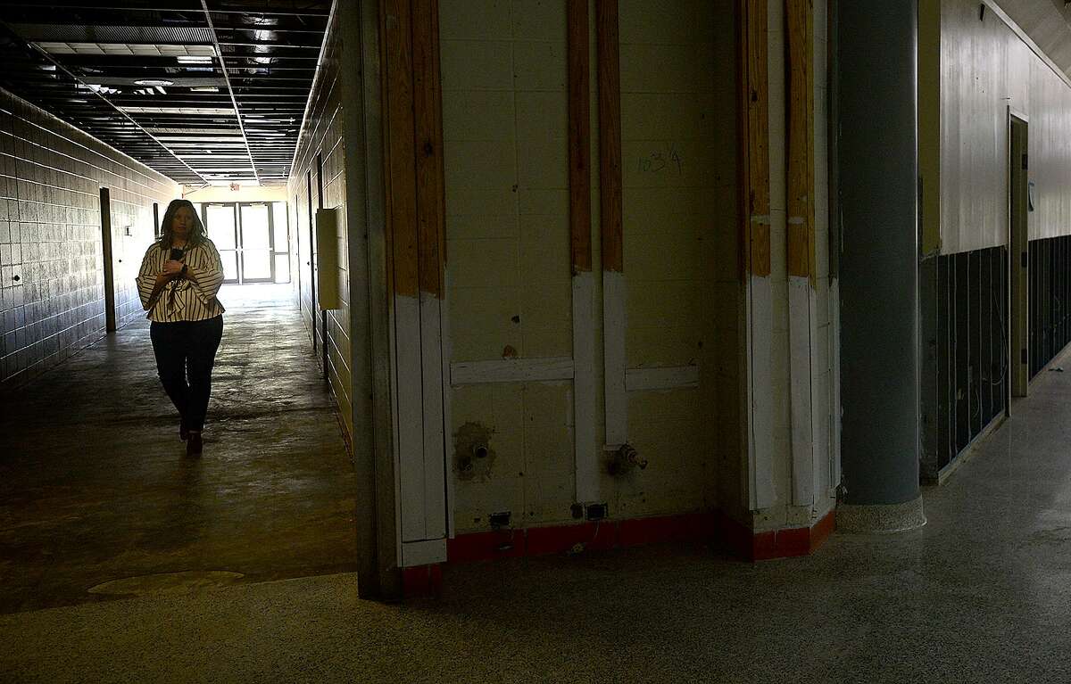 Vidor MIddle School remains closed after being gutted following flood damage from Tropical Storm Harvey nearly two years ago. Principal Kerri Pierce says the district still is awaiting word from FEMA about funds to either repair or rebuild the school. Photo taken Wednesday, March 27, 2019 Kim Brent/The Enterprise
