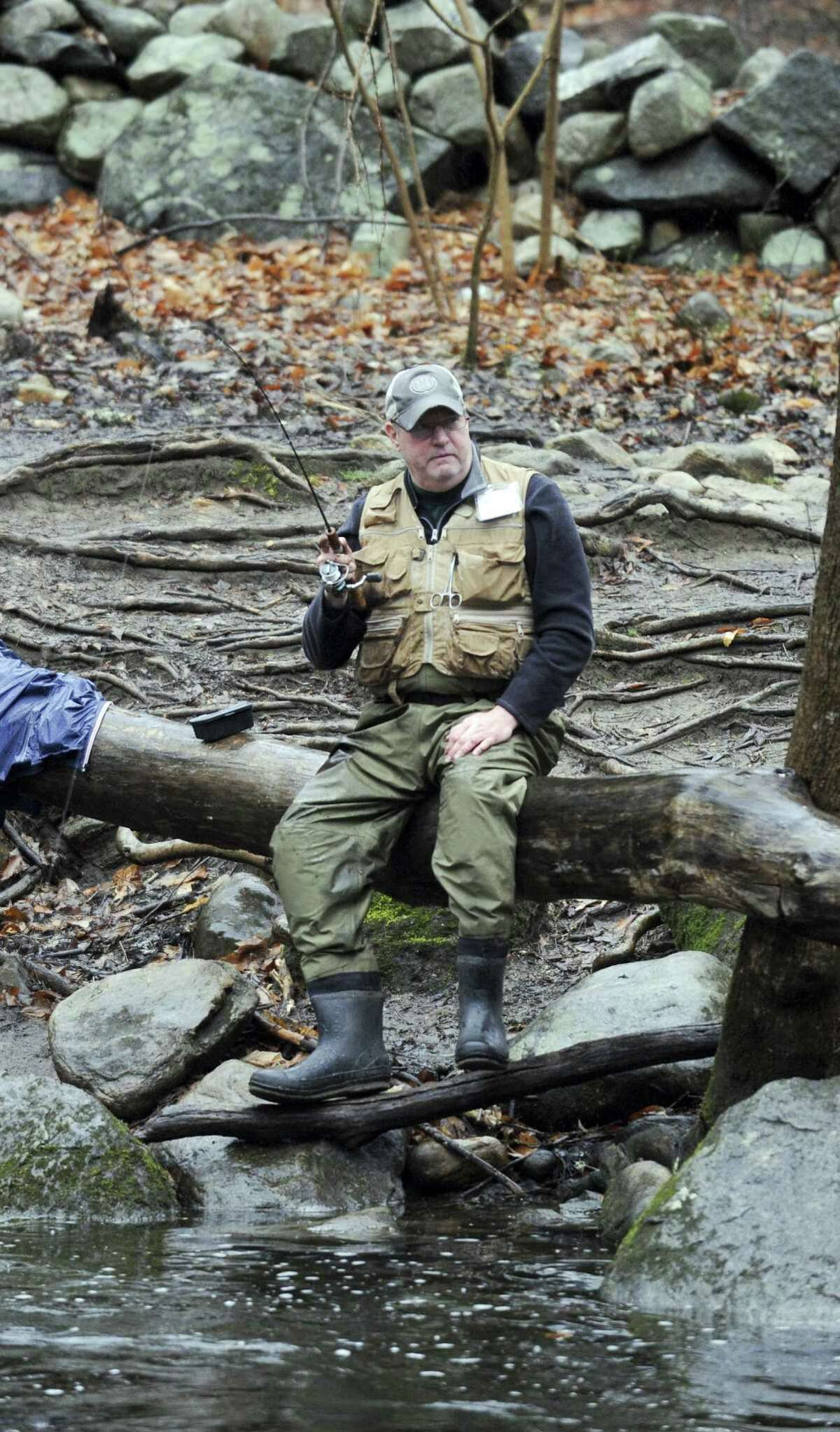 Gone fishing on the Mianus River for opening day