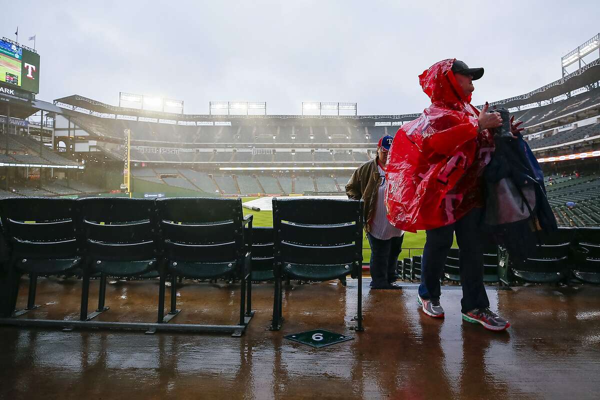 Night off for A’s — rain postpones game at Texas