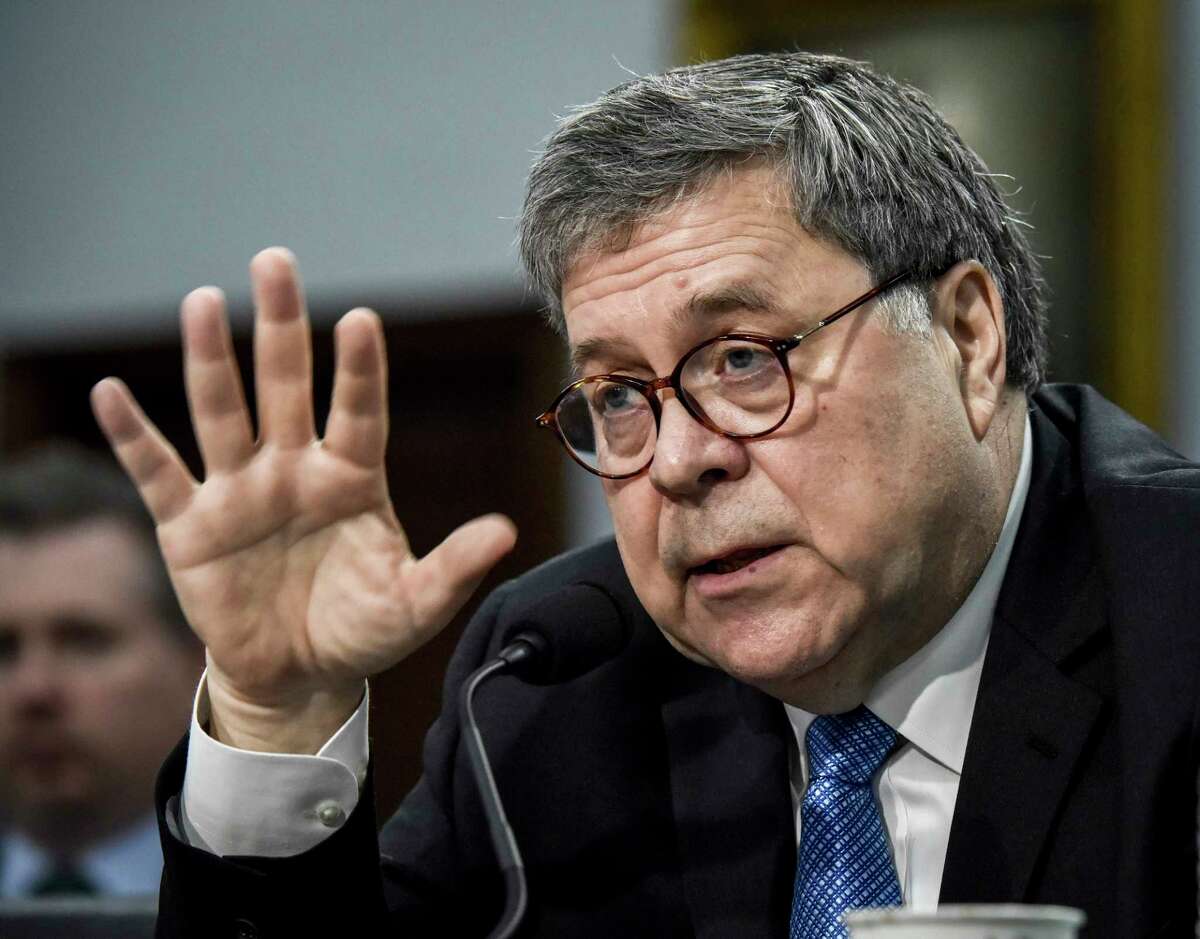 Attorney General William P. Barr, seen on April 9, told a Senate subcommitee a day later that "I think spying did occur" in reference to surveillance of the Trump campaign in 2016. The comment set off a firestorm.
