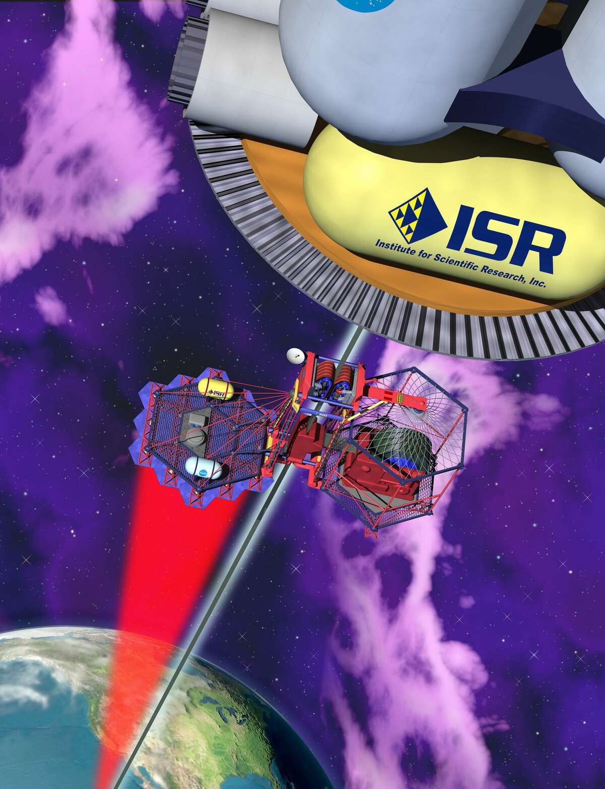 An artist rendering of the proposed space elevator is shown in this undated image released by the Institute for Scientific Research.