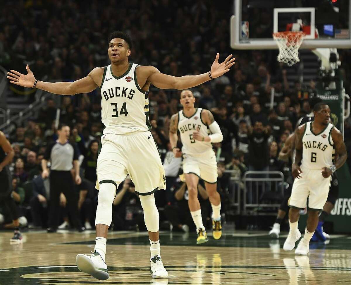 The Bucks’ Giannis Antetokounmpo looked like a possible MVP, scoring 24 points and pulling down 17 rebounds in 24 minutes.