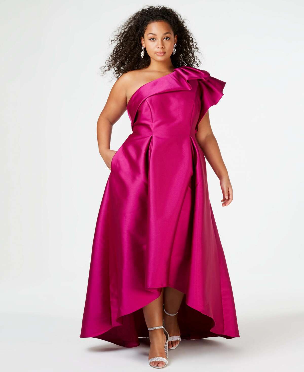 Adrianna Papell Plus Size One-Shoulder Gown, $279.00 PROM