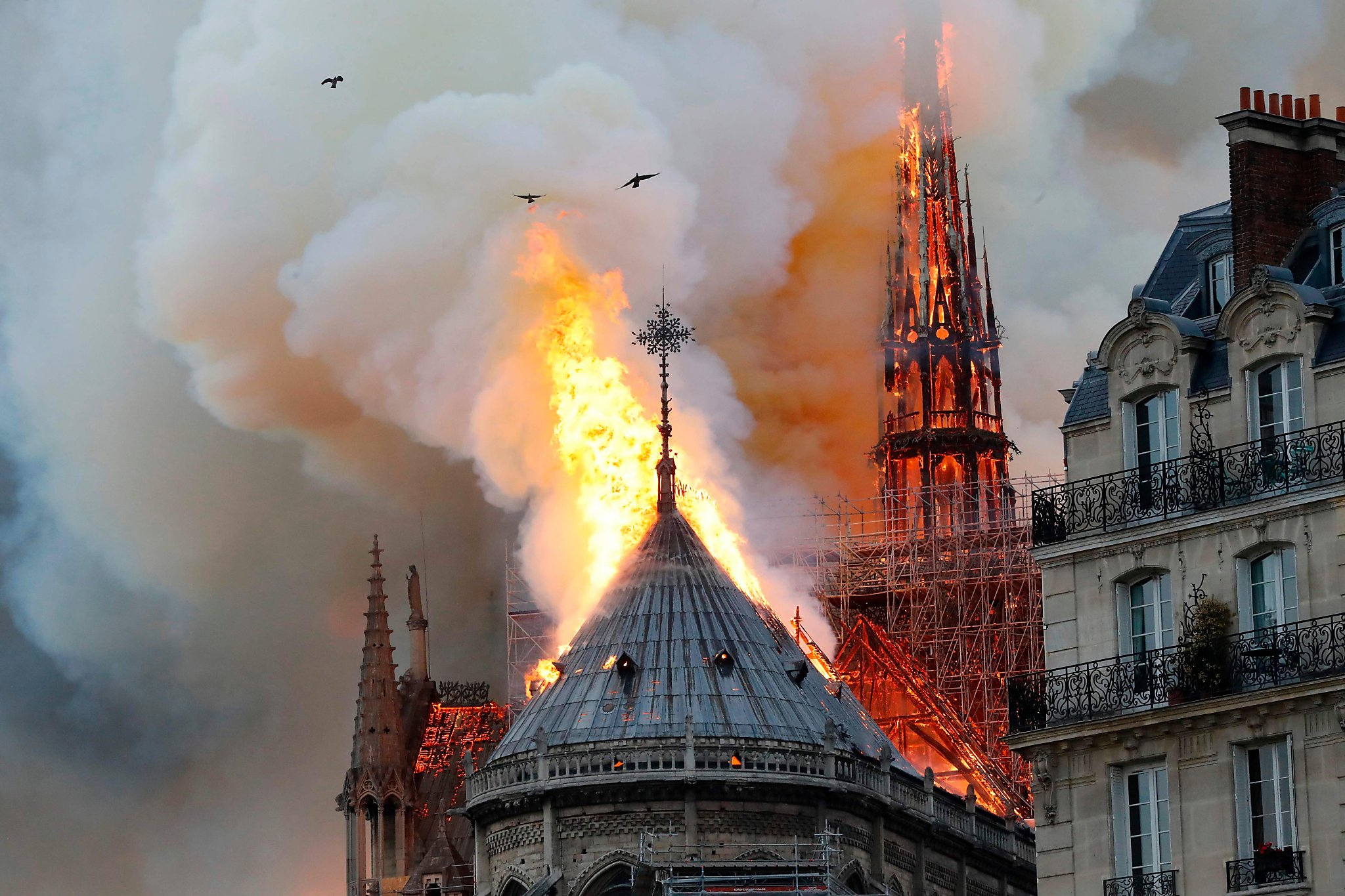 Massive Fire Engulfs Notre Dame Cathedral In Paris New Haven