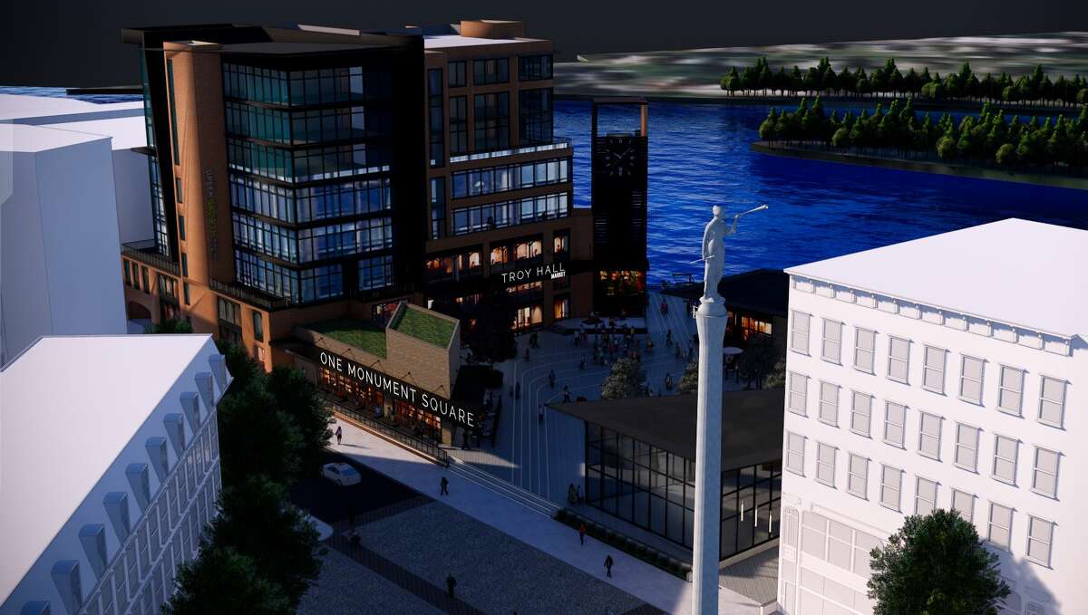 Details of the 2019 plans for the redevelopment of 1 Monument Square in Troy.