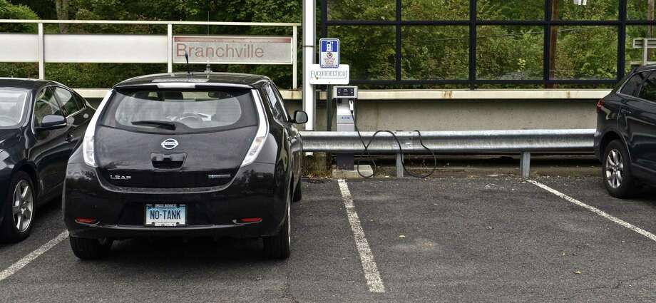 Few Ridgefield Drivers Have Electric Cars But Those Who Them A Nissan Leaf Is Connected To The Evconnecticut Electric Vehicle Charging Station At Branchville Metro