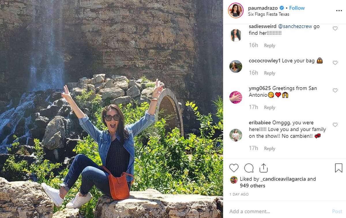 Paulina Madrazo, a cast member of the Mexico City-based Bravo series "Mexican Dynasties," visited the amusement park and posted multiple Instagram photos showing her jaunts around San Antonio.