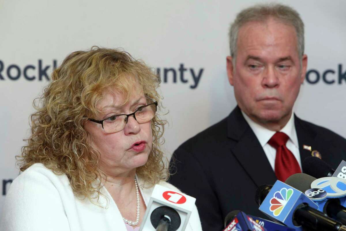 The office of Rockland County Executive Ed Day, right, provided information to the Rockland County Sheriff's Office that resulted in criminal charges being filed against six environmental resources employees accused of falsifying time and attendance records (Tania Savayan/The Journal News via AP)