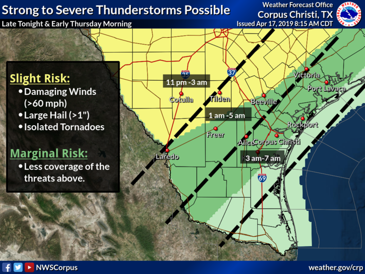 NWS Laredo at a marginal risk of severe storms that could bring large