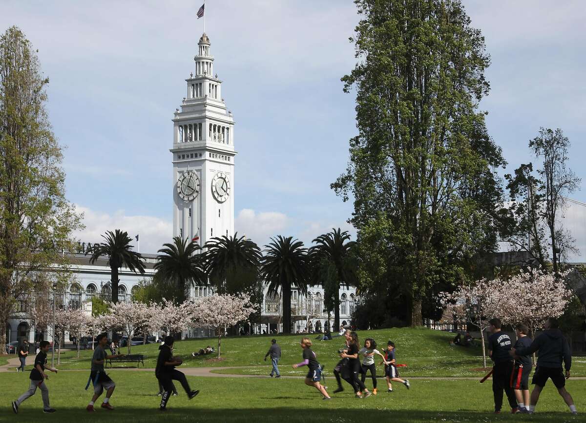 View of the Ferry building seen on Tuesday, April 16, 2019, in San Francisco, Calif.