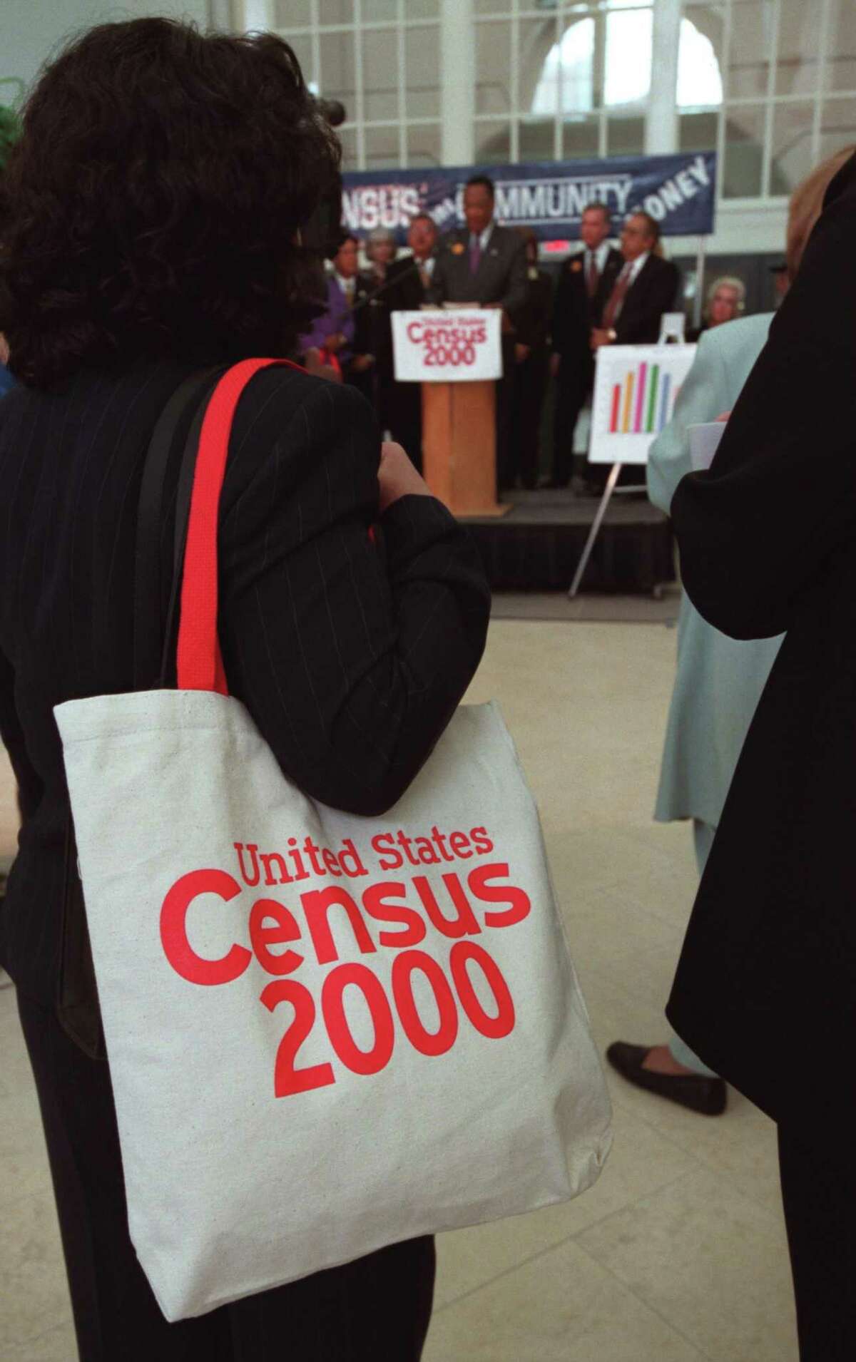 In this April 2000 file photo, Houston Mayor Lee Brown urged Houstonians to mail in their Census forms.