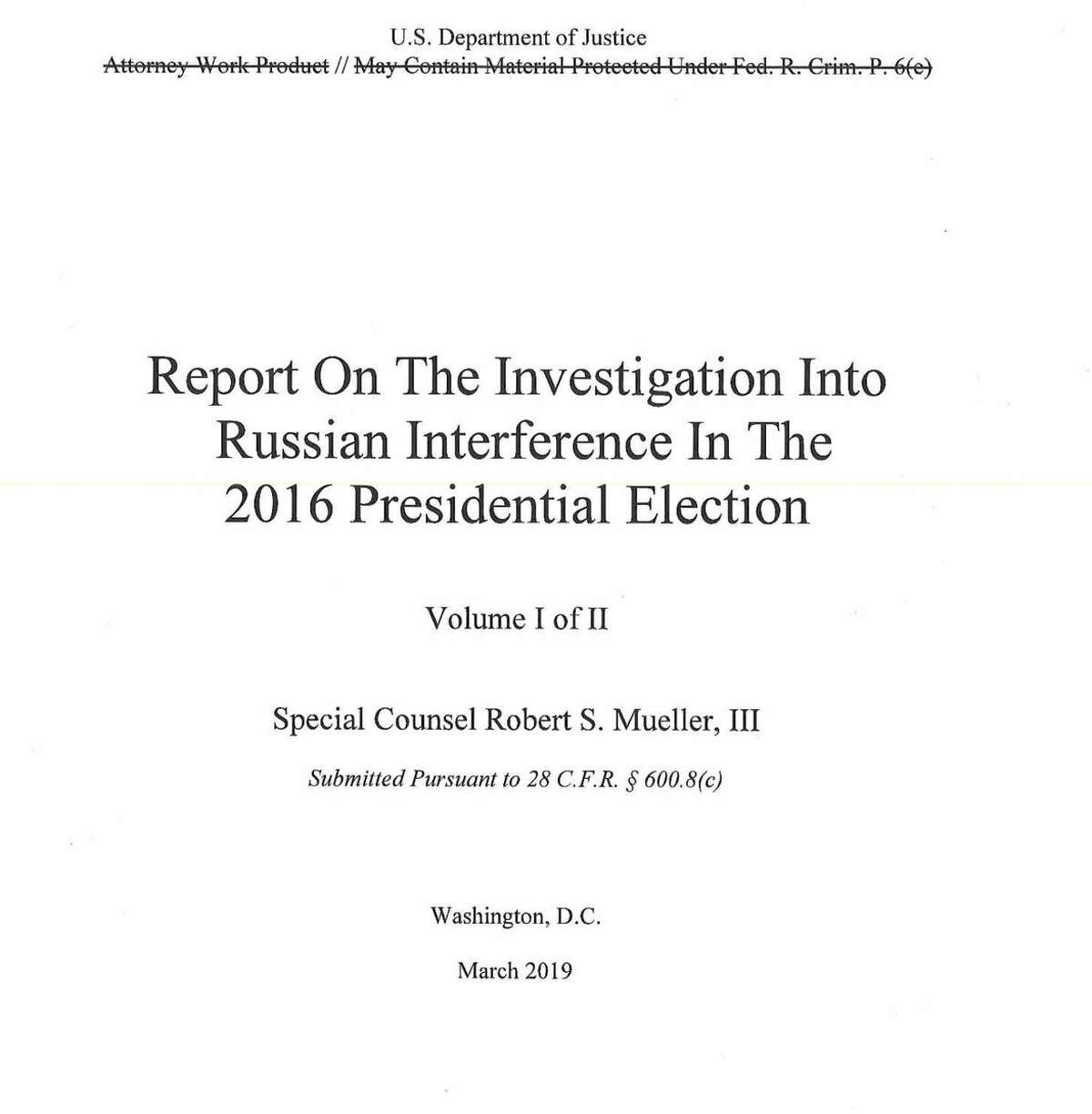 The redacted Mueller report has been released.