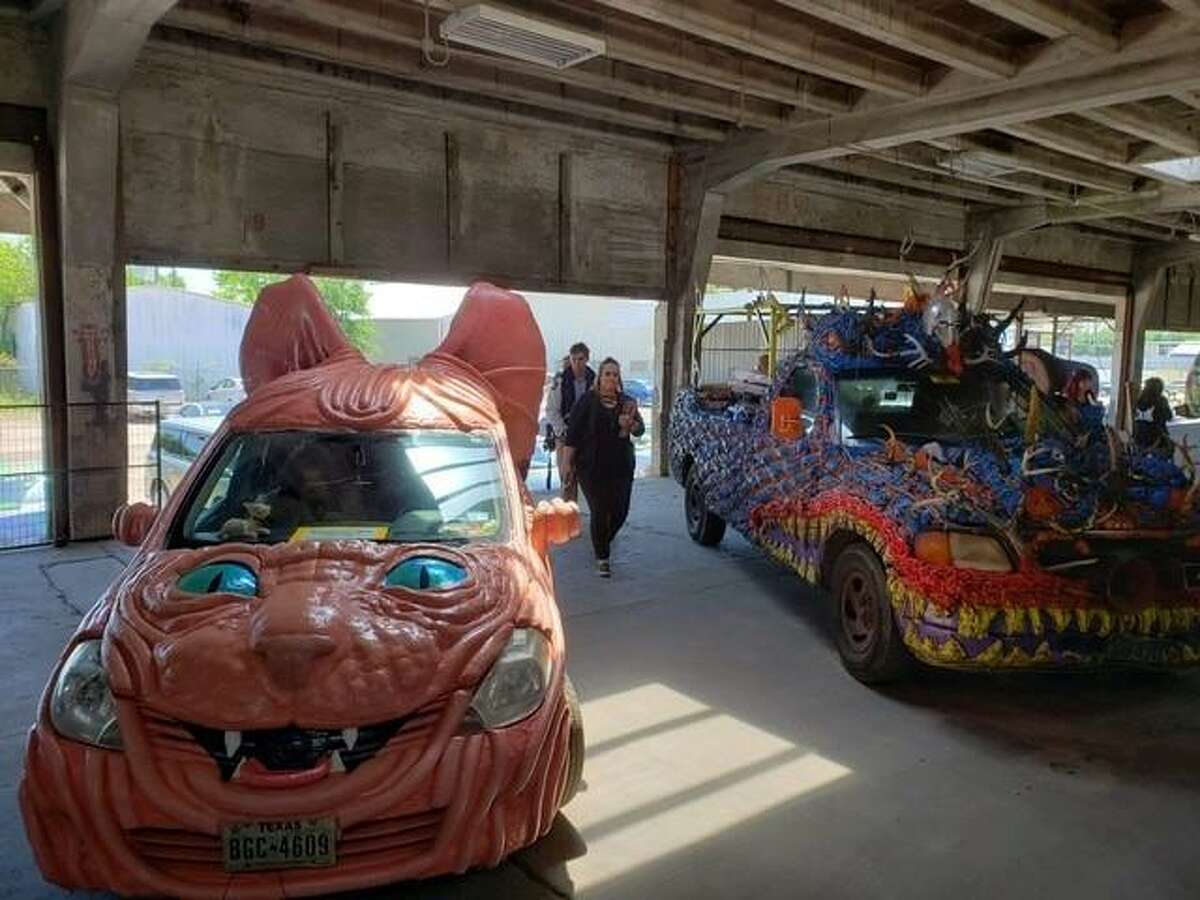 Kimi Bainter, 50, of Montgomery won first place for Best Artcar in Houston with “Wrinkles, the hairless kitty" at the 2019 Houston Art Car Parade last Saturday.