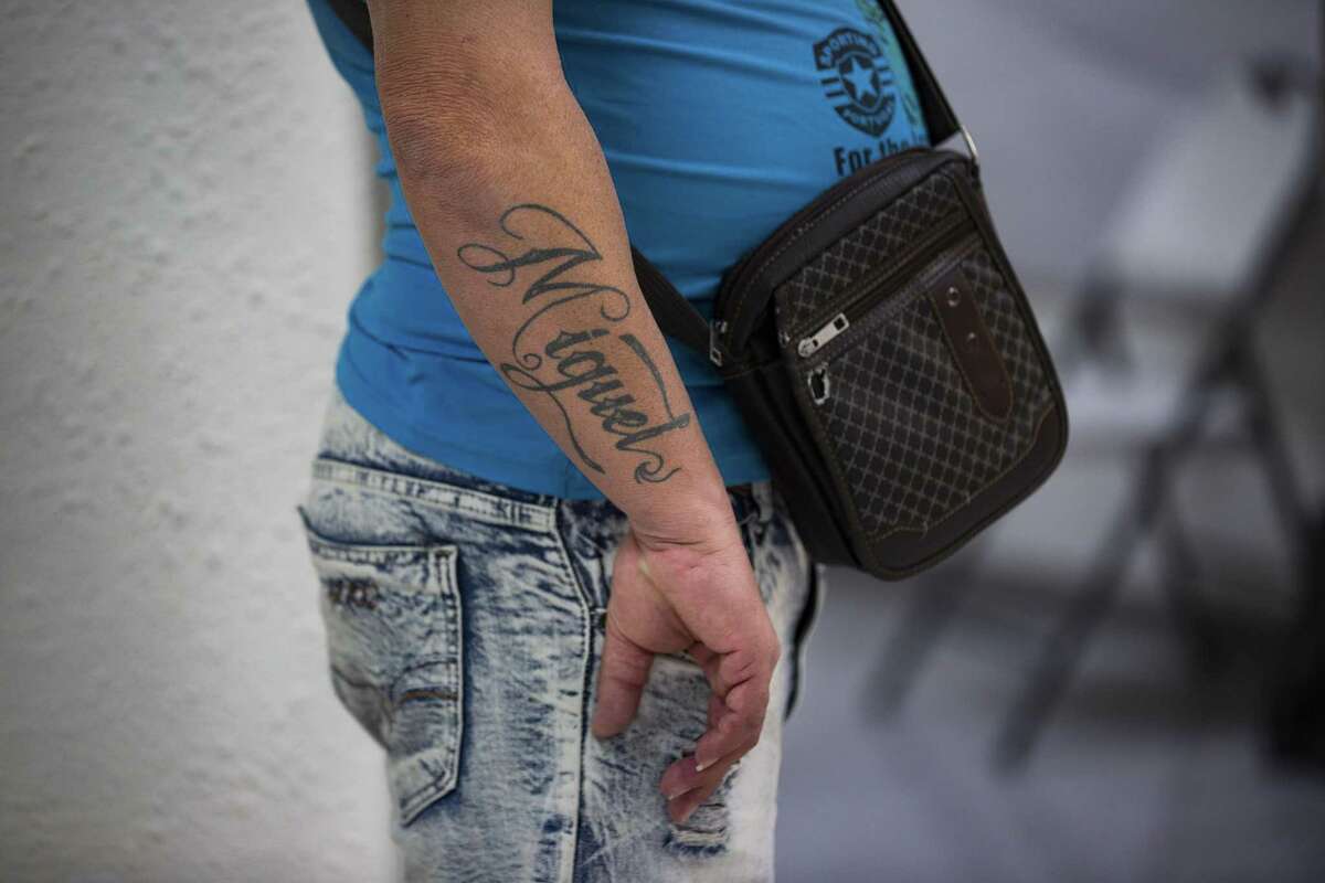 Miguel Leyva, 47, waits for his turn to get pills for his high blood pressure at the offices of the Centro de Atención Integral a Migrantes on Friday, April 5, 2019, in Ciudad Juárez. Leyva Velazquez brought his bag hoping his wait list number would be called, but it wasn’t.