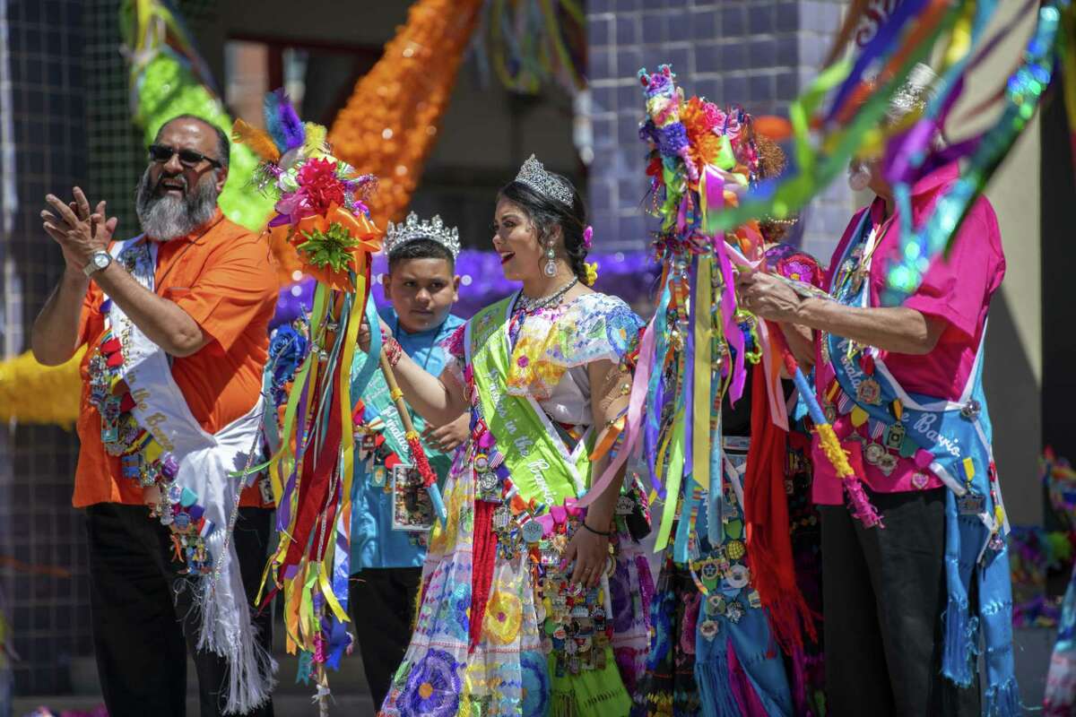 Piñatas in the Barrio princess Luna Munoz, 15, during the all-day Fiesta event at Plaza Guadalupe on Saturday, April 20th, 2019.